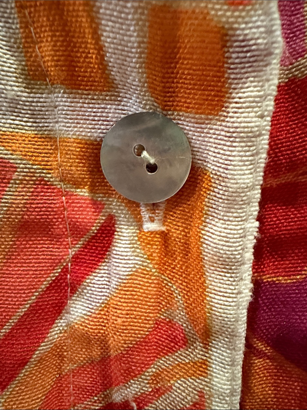 Ruby Rd. Vibrant Orange & Pink Patterned Button-Up Blouse - Picture 2 of 9